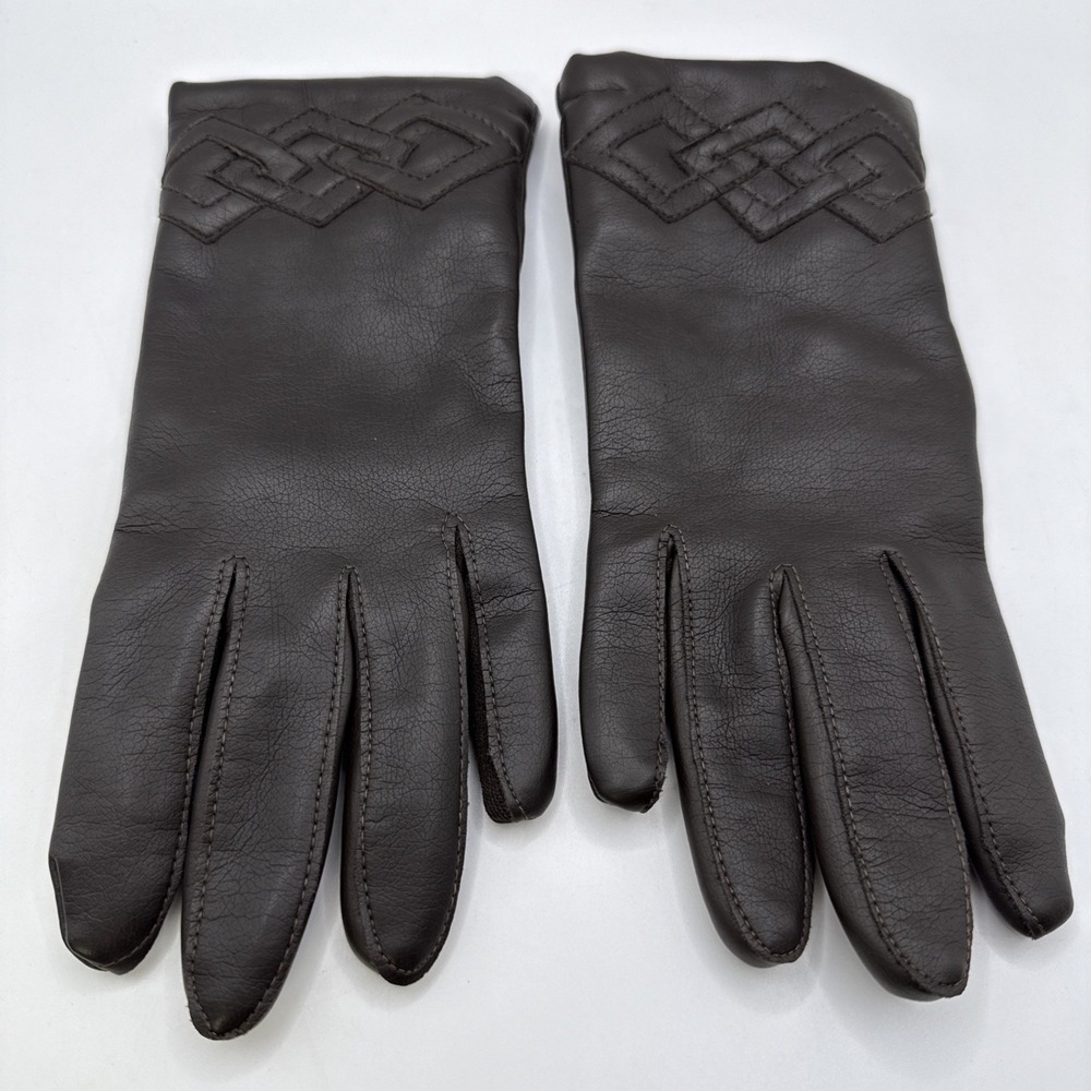 Vintage Brown Gusset Dress Gloves Hong Kong Driving Gloves Size 6.5/7.5